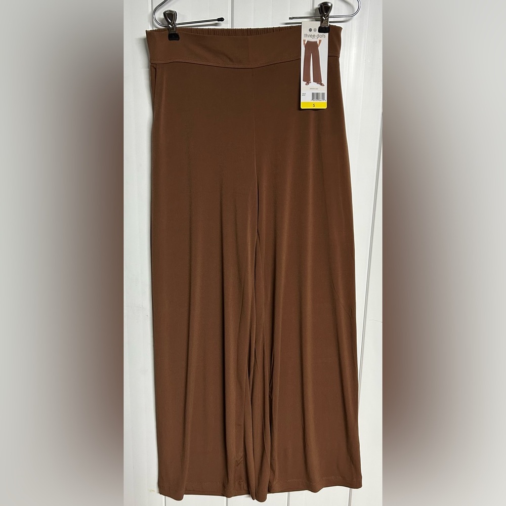 Three Dots Chocolate Wide-Leg Trousers
